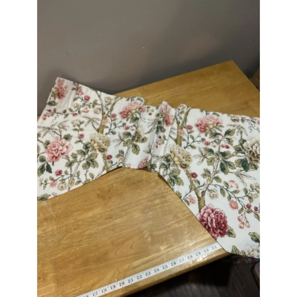 P Kaufmann Botanical Pink Floral Custom Valance Rod Pocket 104x20